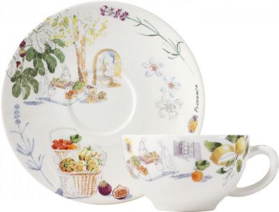 Чашка чайная с блюдцем для завтрака 2шт