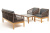"Канны" лаунж-зона 4-местная из роупа со столиком "Канны" (серый гранит), основание дуб, роуп коричневый