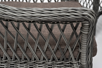 "Дольче" обеденная группа из искусственного ротанга, цвет графит