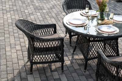 "Дольче" обеденная группа из искусственного ротанга, цвет графит